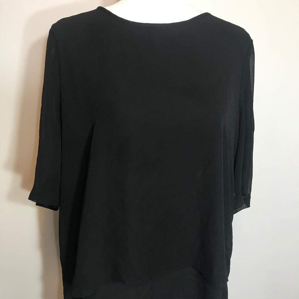 Chaus Womens Black XL Blouse